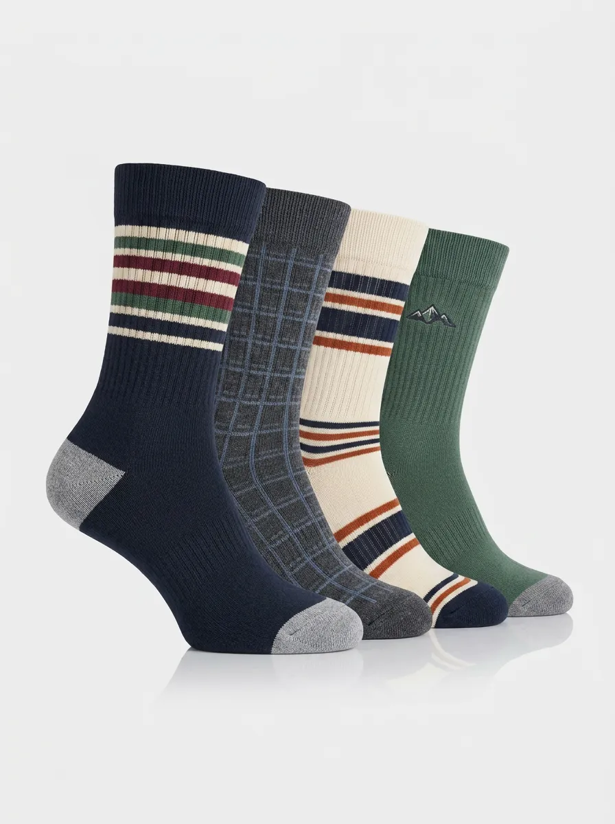 Men's Heritage-Print Four Pair Socks