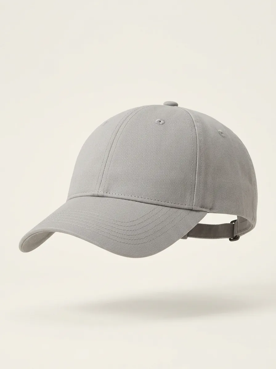 Unisex Minimalist Grey Printed Baseball Cap