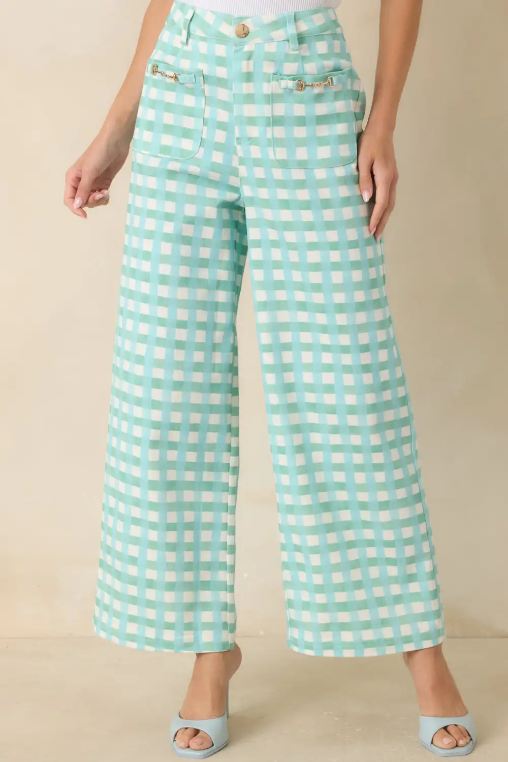 Gingham Wide Leg Wide Leg Pants