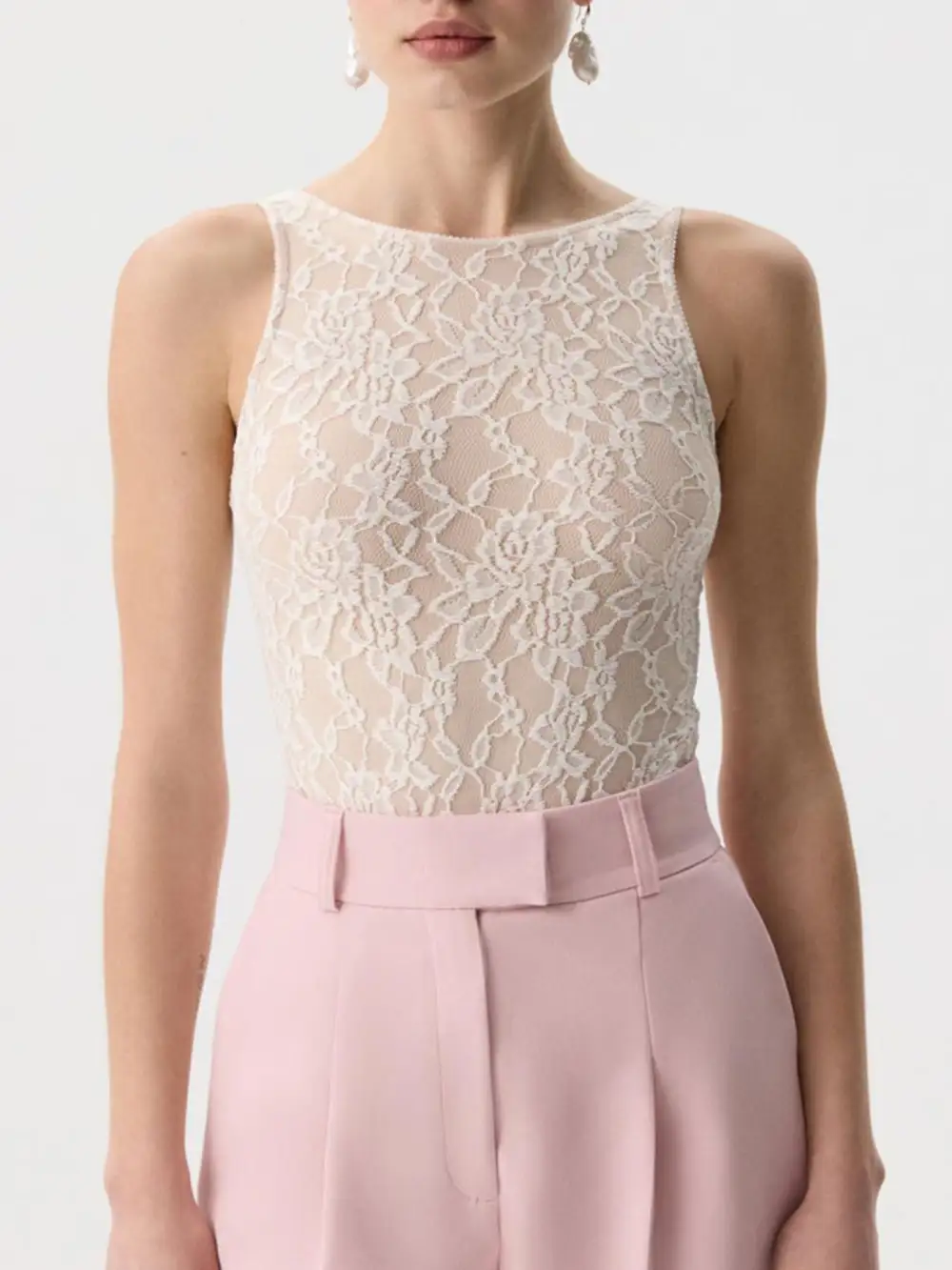 Lace Round Neck Tank