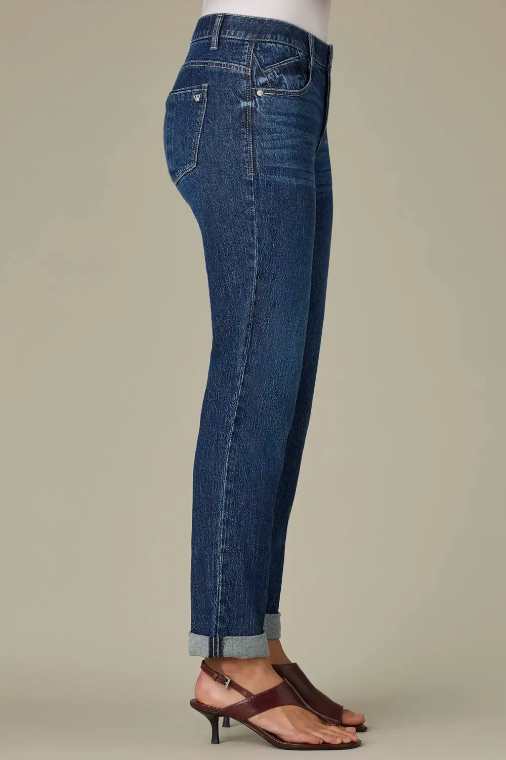  Mid Rise Roll Cuff Petite Girlfriend Jeans