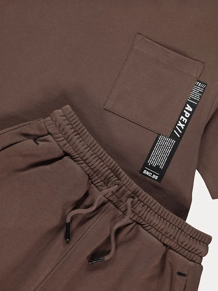 Brown T-Shirt and Shorts Outfit