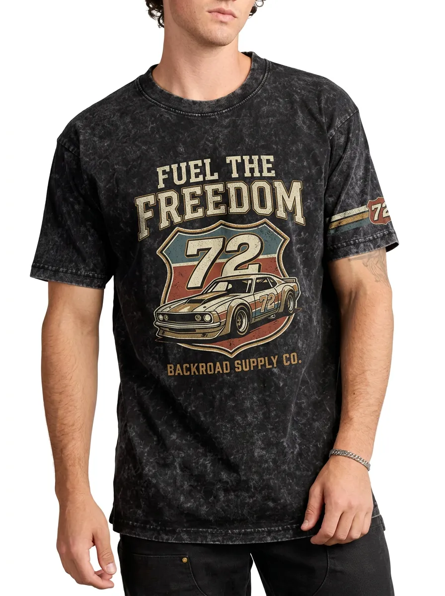 Men's Vintage Muscle Car 72 Fuel The Freedom Printed T-shirt