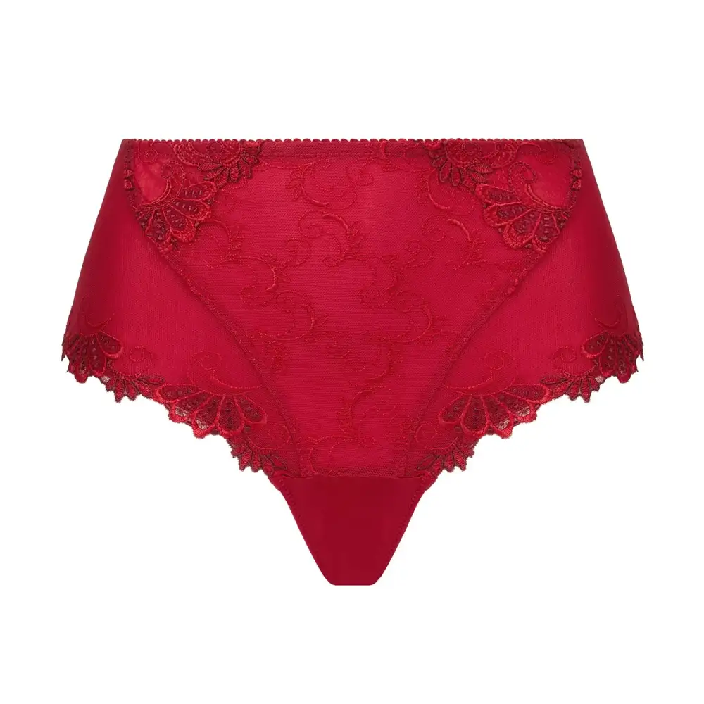 Women's Full Coverage Elastic Waistband Cotton Gusset Guipure Lace Embroidery Cotton Satin Floral Print Decorative Bow Shimmer Detail Soft Fabric Stretch Fit Brief Panty