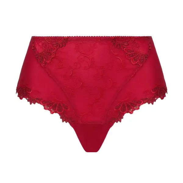 Women's Full Coverage Elastic Waistband Cotton Gusset Guipure Lace Embroidery Cotton Satin Floral Print Decorative Bow Shimmer Detail Soft Fabric Stretch Fit Brief Panty
