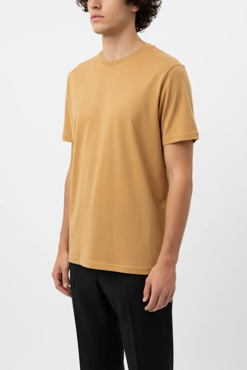 Modern Round Neck Cotton Essential T-Shirt