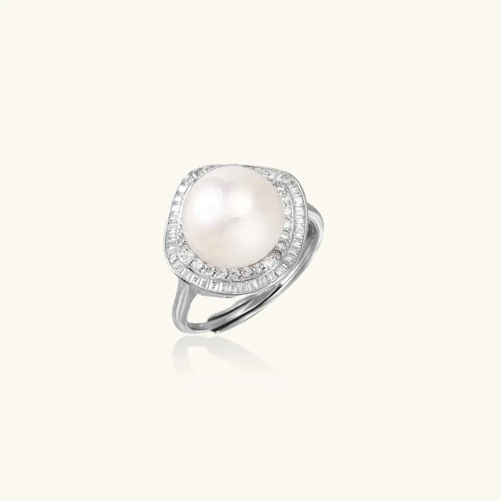 Pearl Halo Ring