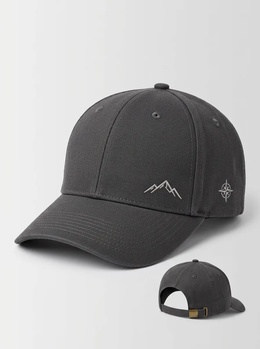 Minimal Mountain and Compass Artwork Baseball Cap