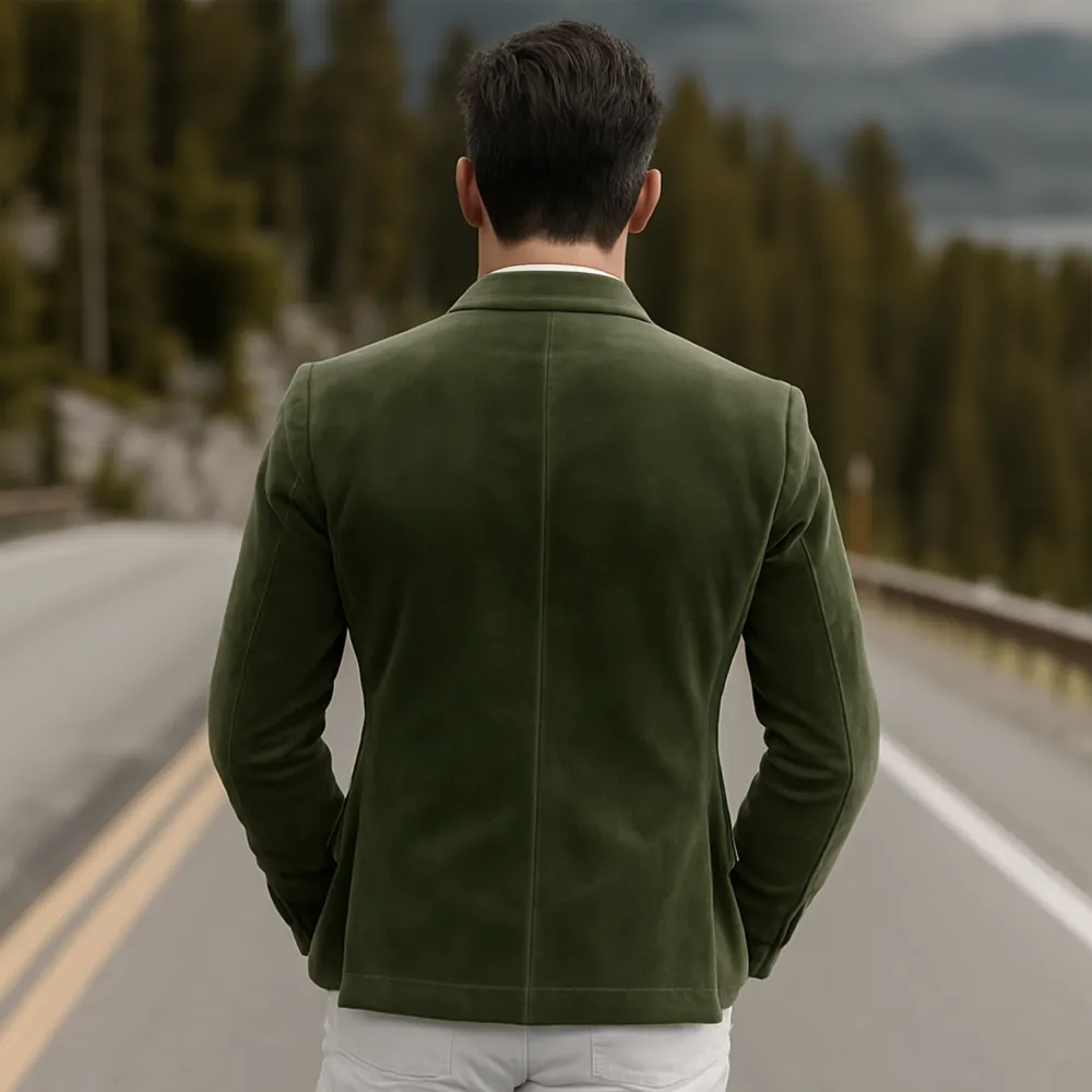 Suede Button Blazer