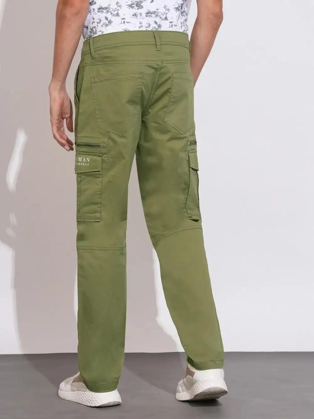 Slim-Fit Mid-Rise Cargo Trousers
