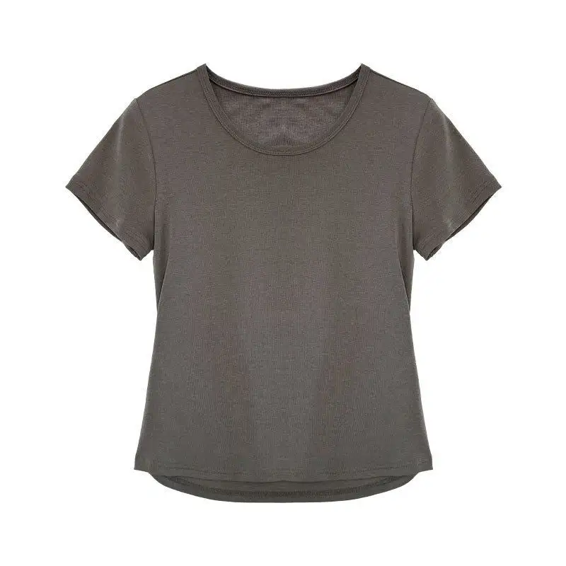 Contemporary Backless Waist Cutout Round Neck T-Shirt