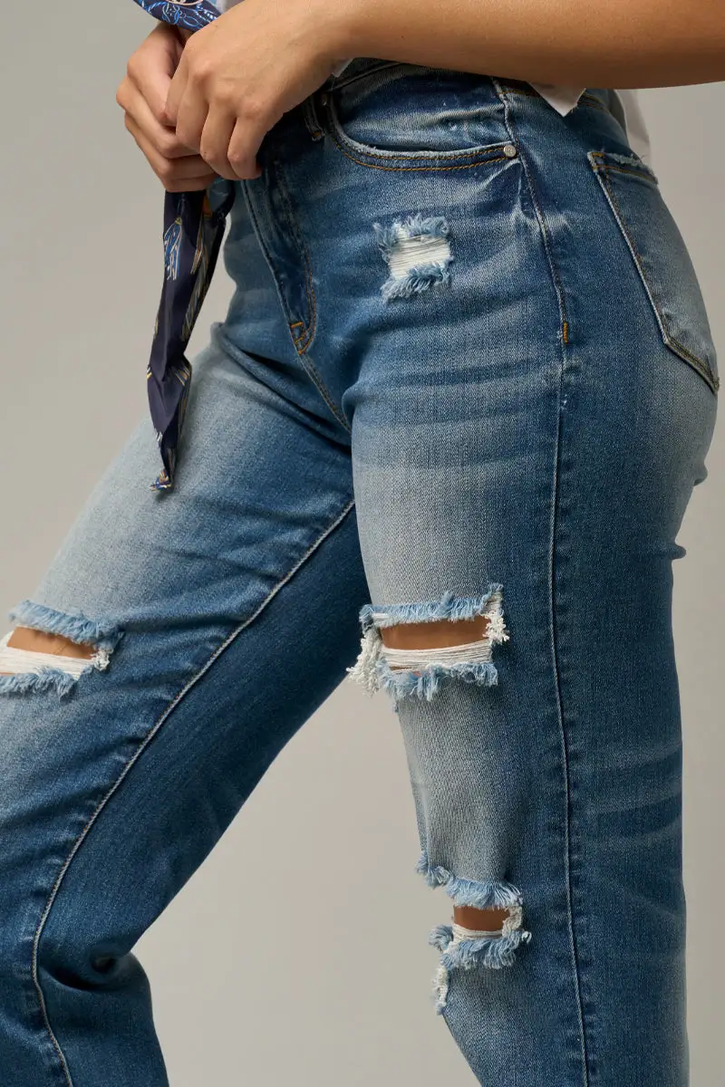 Mid Rise Boyfriend Jeans