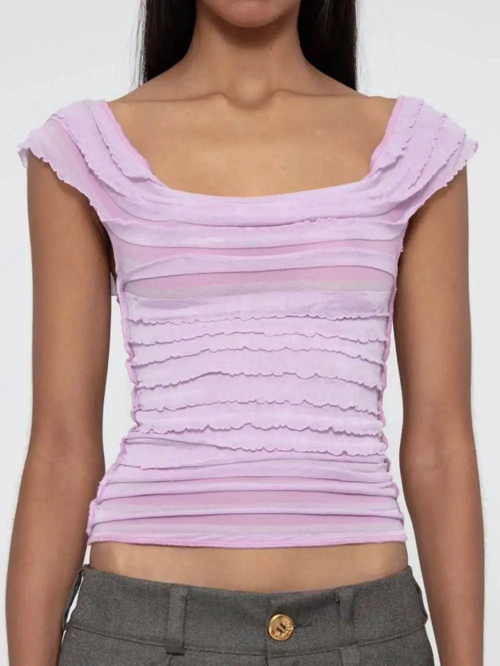 Ruched Solid Tank