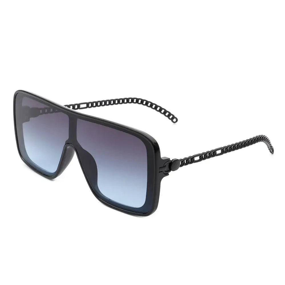 Fabric Square Flat Top Frame Sunglasses