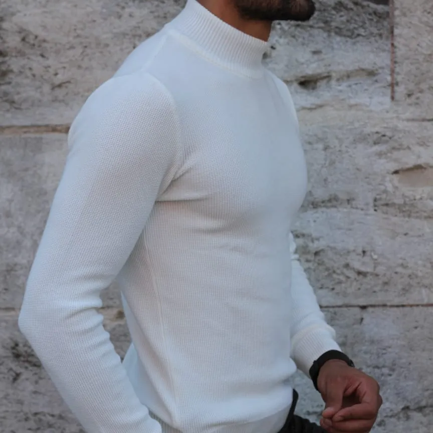 Refined Slim Fit Knit Cotton Turtleneck Sweater