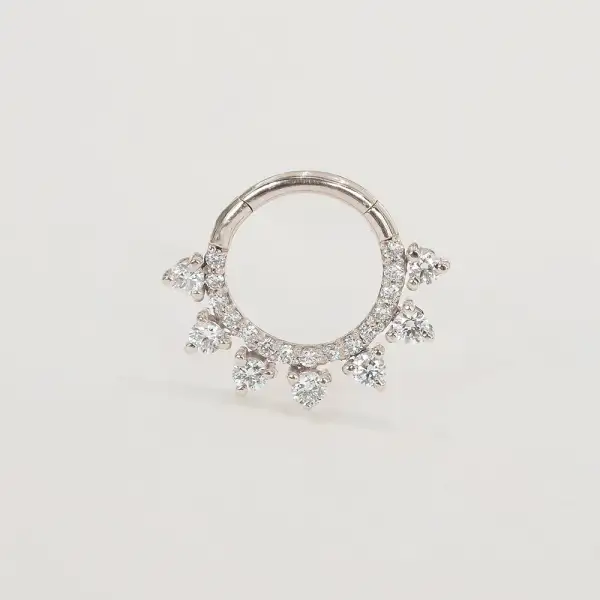 Refined Diamond Clicker Hoop Earring