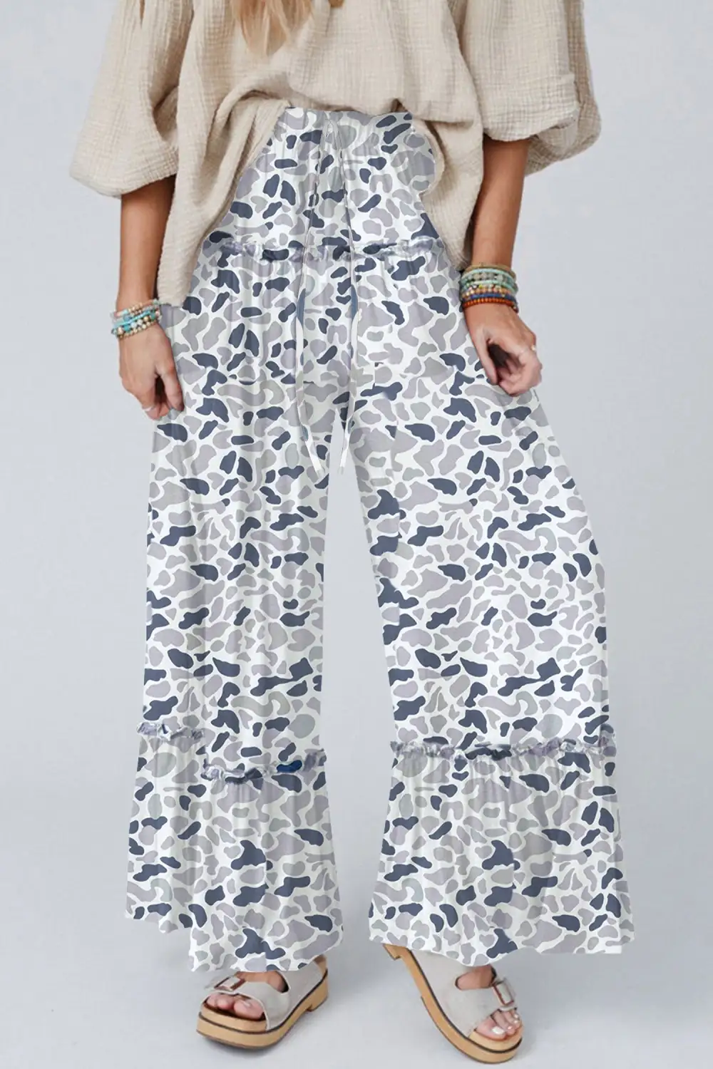 Print Wide Leg Pants
