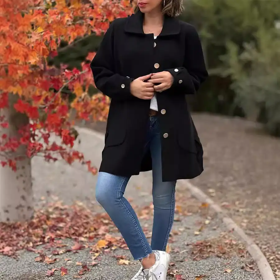 Oversized Button Front Coat