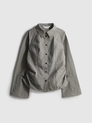 7-15yrs | Check Ruched Blouse