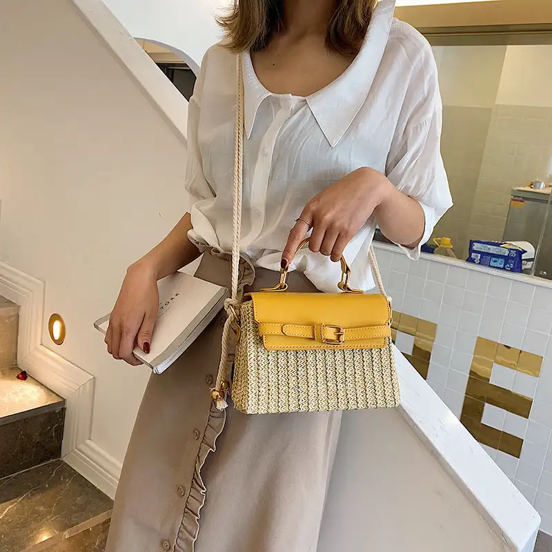 Small Horizontal Square Woven Handbag Chic Sophistication