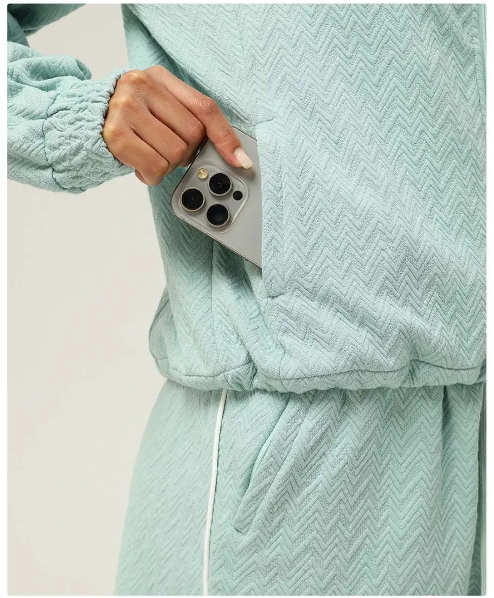 Long-Sleeve High-Waist Jacket and Shorts Active Set