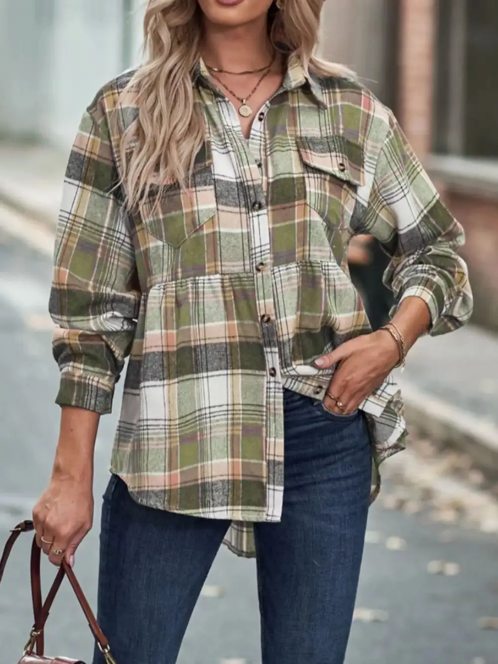 Everyday Plaid Button Down Long Sleeve Shirt