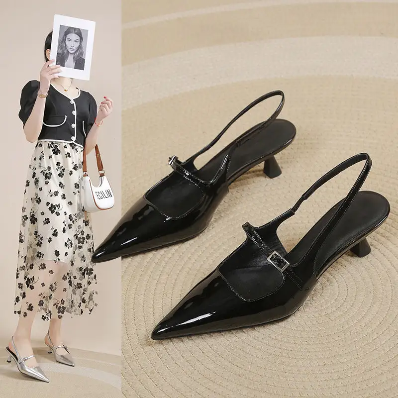 Hollow Detail Pointed Toe Stiletto Sandals