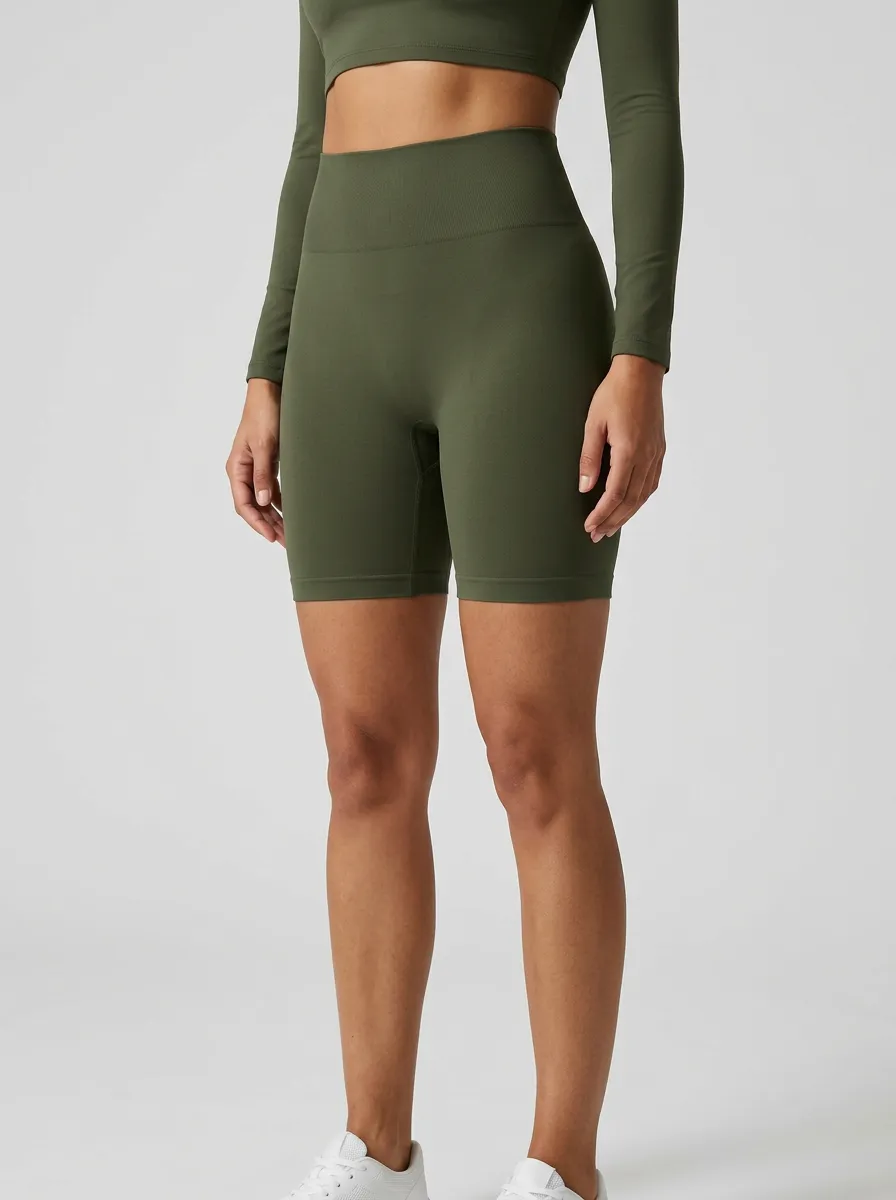 Women's High-Rise Form-Fitting Biker Shorts