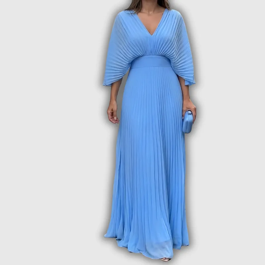 Pleated Flowing Maxi Dress