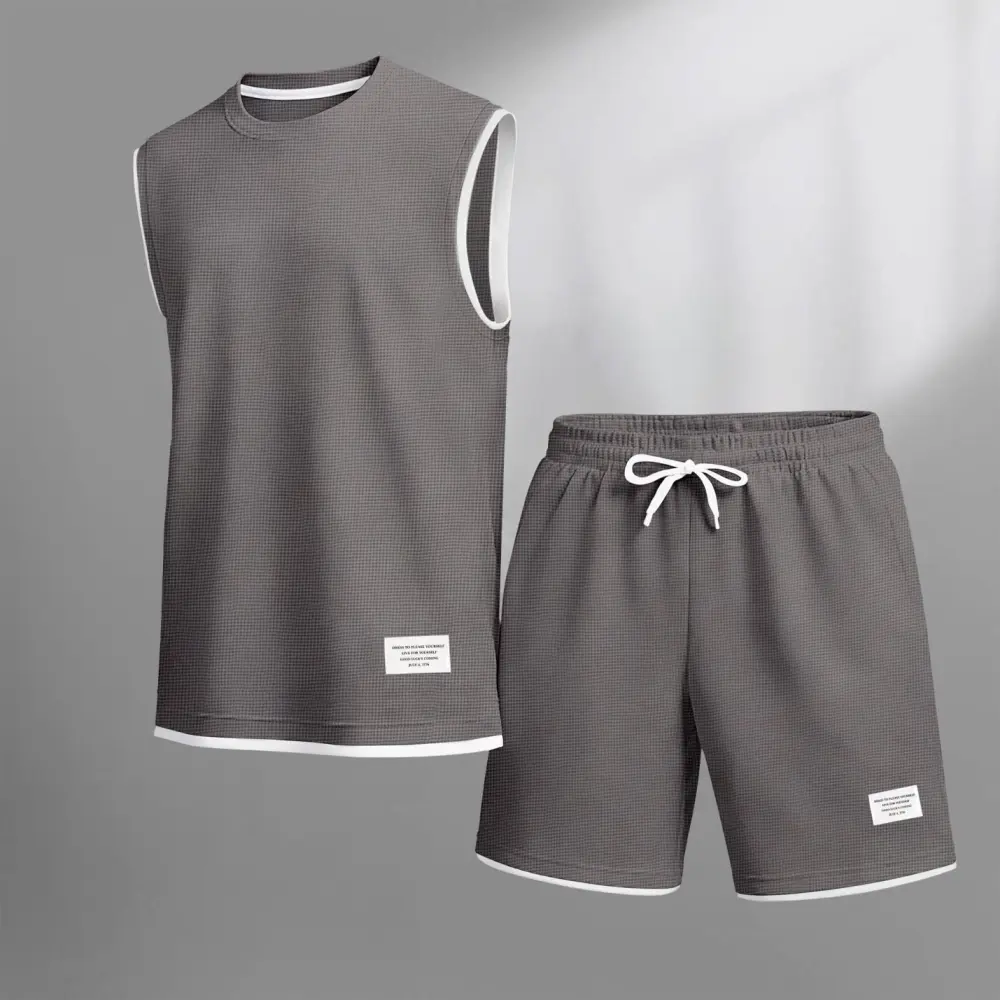 Men's Short-Sleeve T-Shirt & Drawstring Short Set Tank Top & Short 2-Piece Set