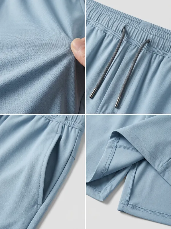 Performance-Look Ice-Silk Elastic-Waist Stretch Shorts
