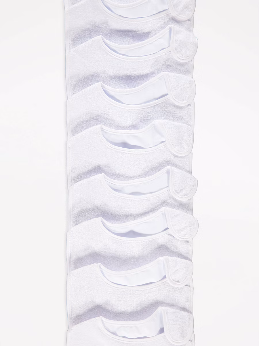 White Towelling Bibs 10 Pack detail 1