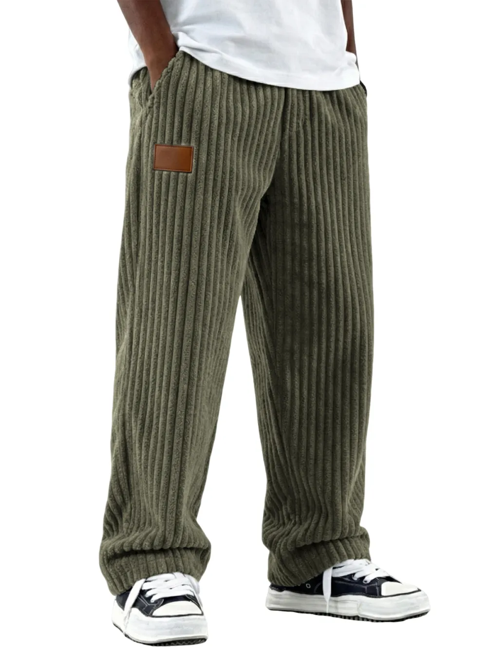 Relaxed Corduroy Seamed Detail Pants