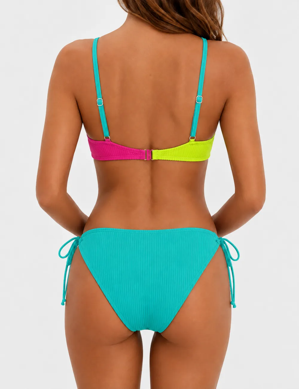 Tone Metal Accents Triangle Bikini Set