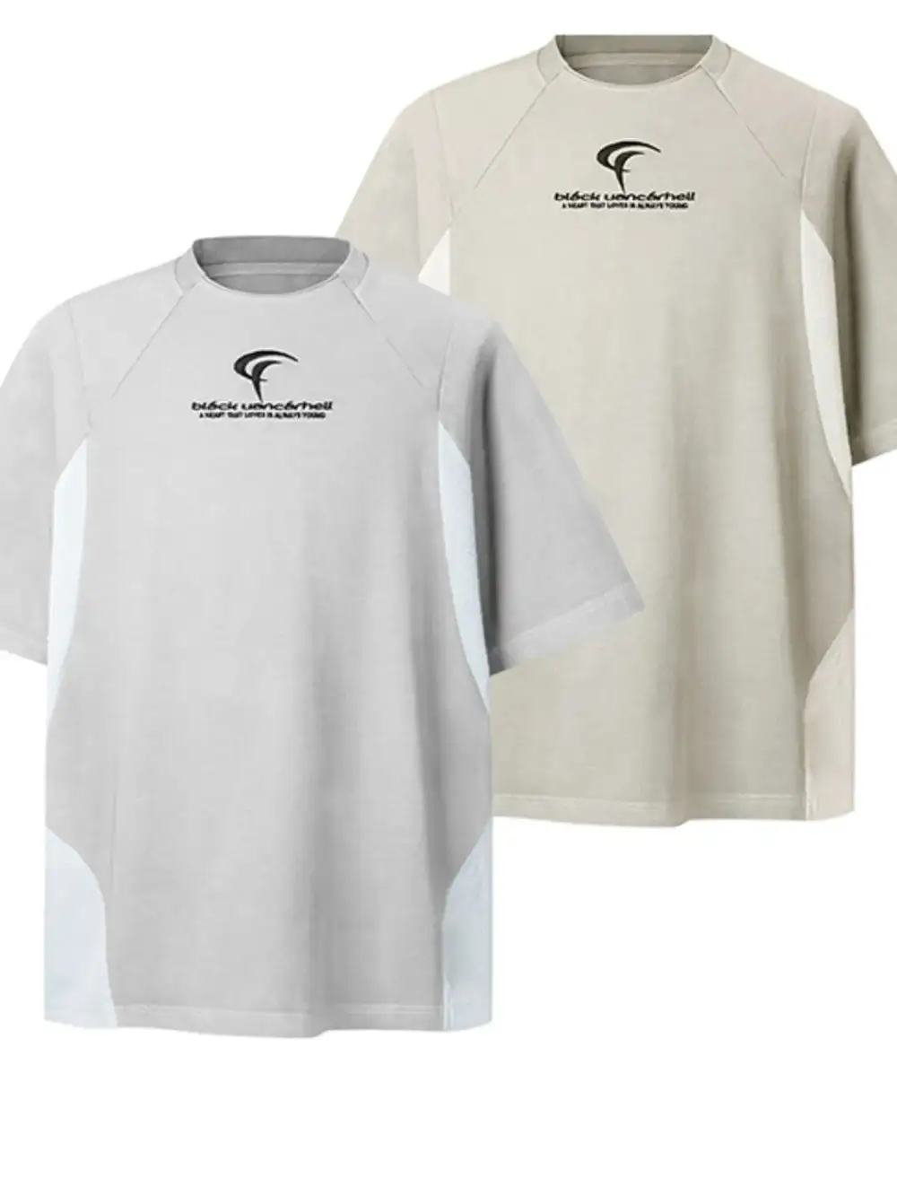 Textured Contrast Detail Crew Neck Short Sleeve Tee