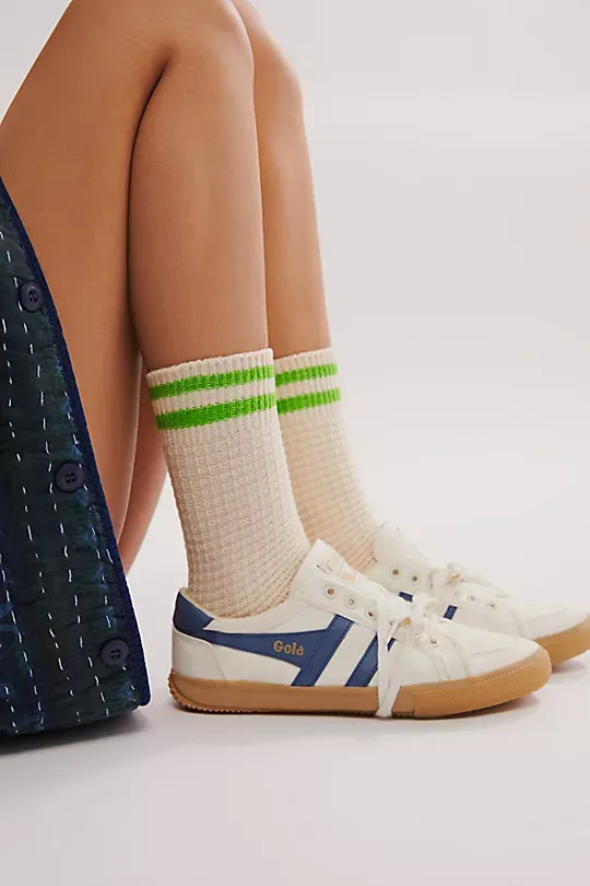 Cozy Stripe Socks Green