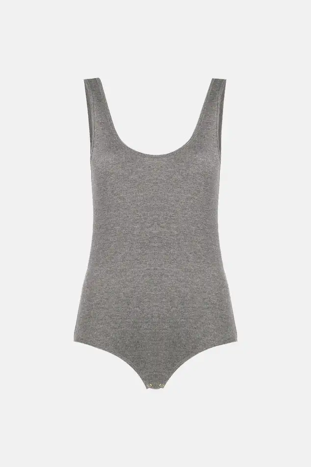 Ribbed Cotton Round Tank Top