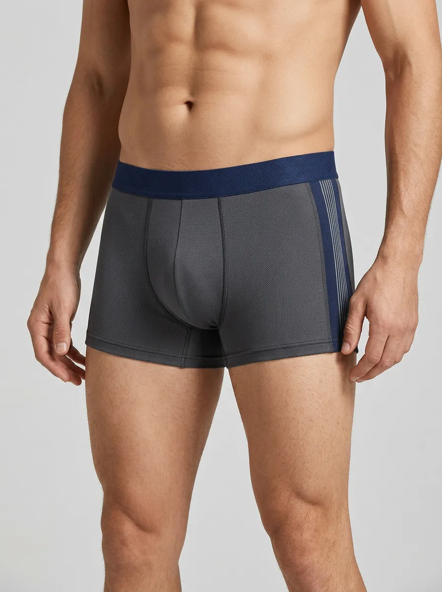 Flexible Striped Performance Athletic Design Men's Boxer Briefs