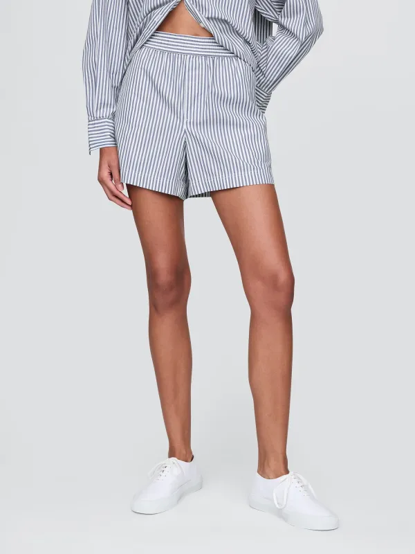 Fine Striped Pure Cotton Shorts