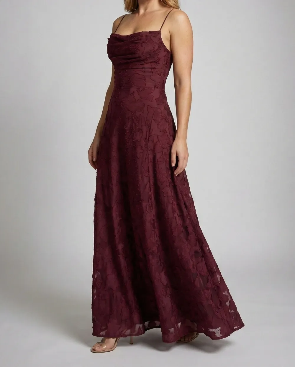 Women's A-Line Spaghetti-Strap Floral Bridal Dress