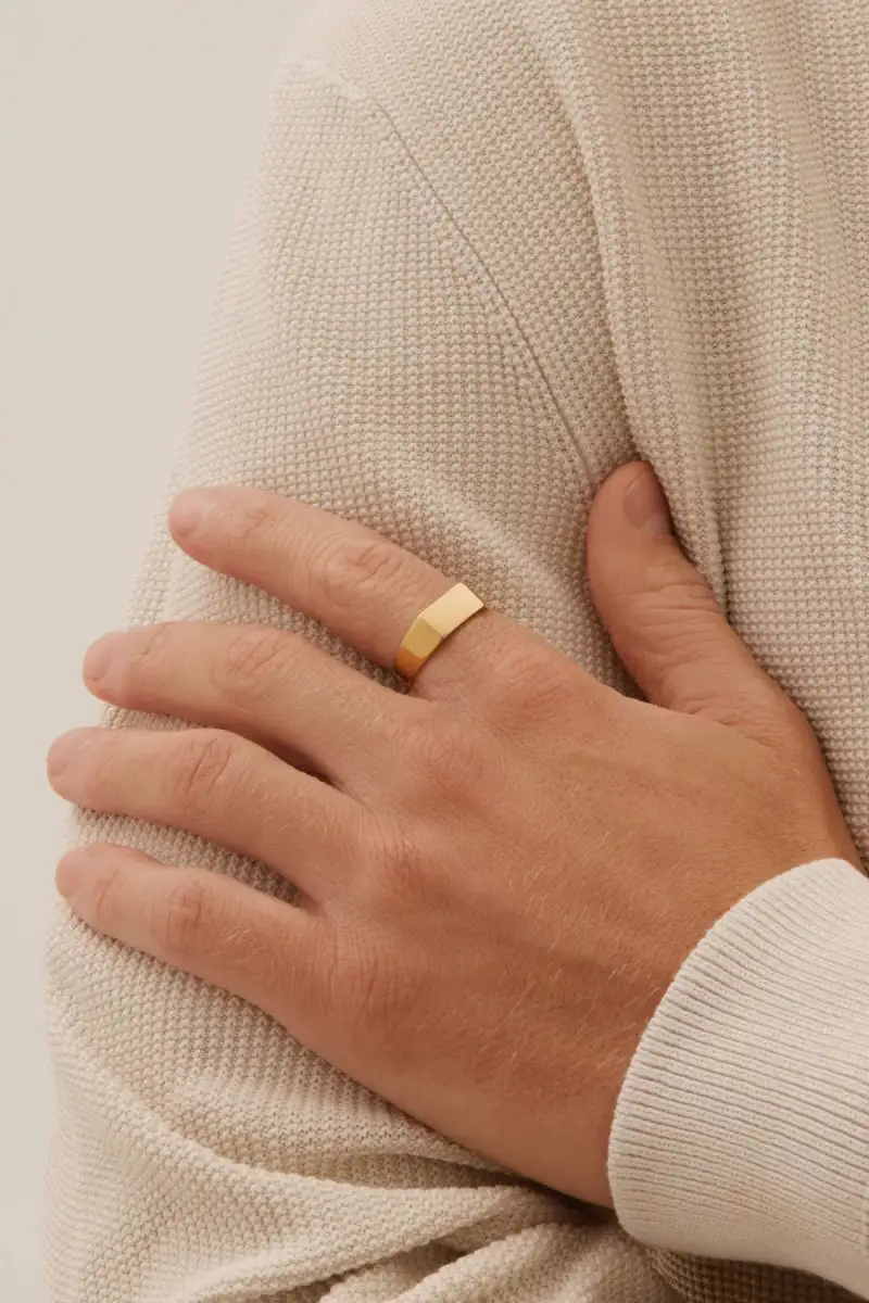 Stainless Steel Minimalist Signet Ring