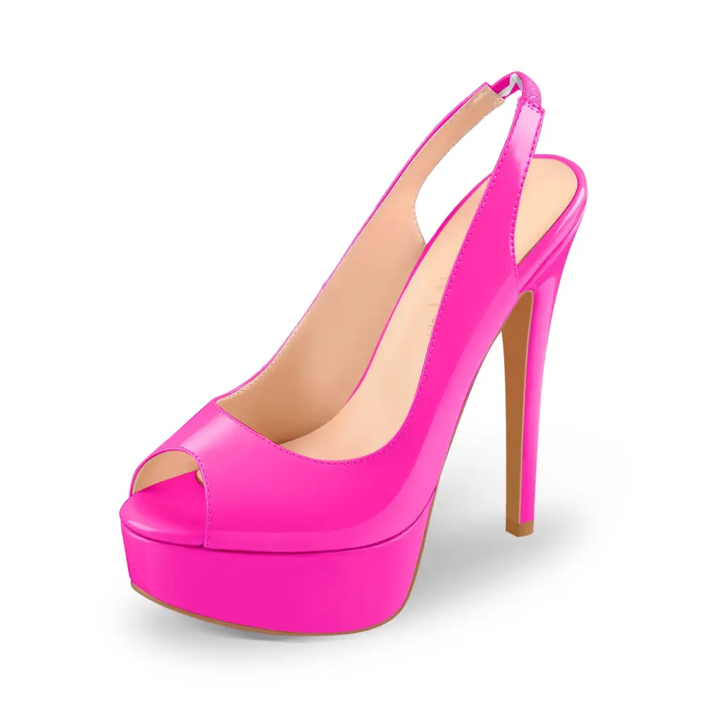 Platform Peep Toe Slingback High Heel Sandals