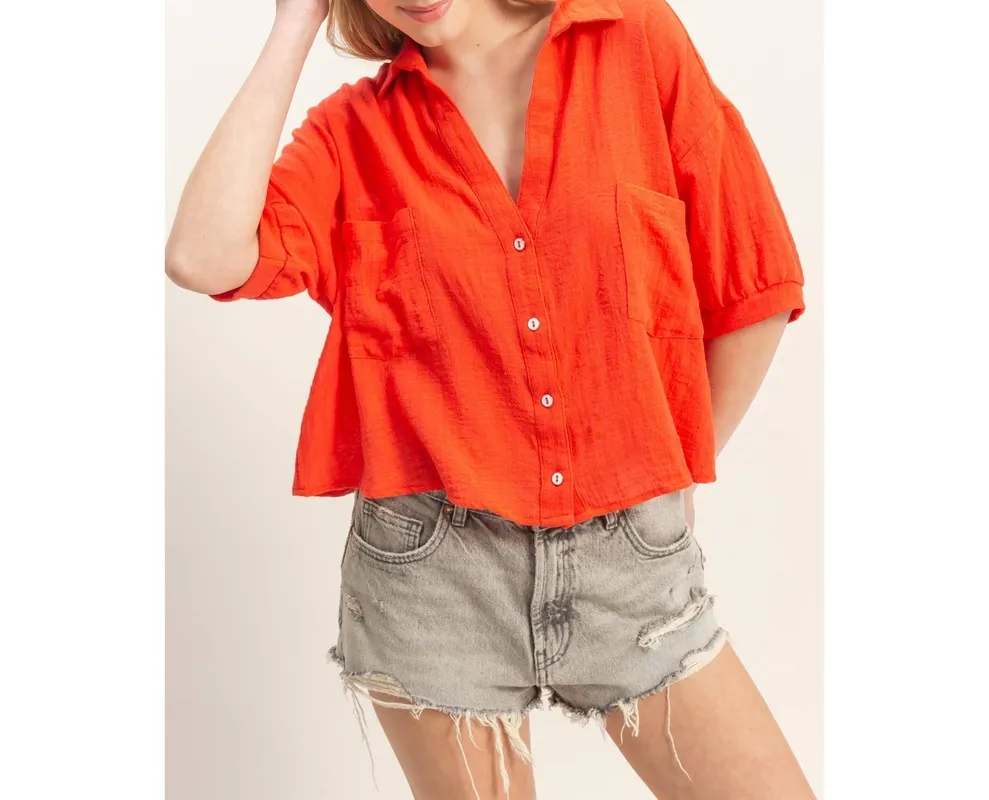 Textured Button-Up Shirt