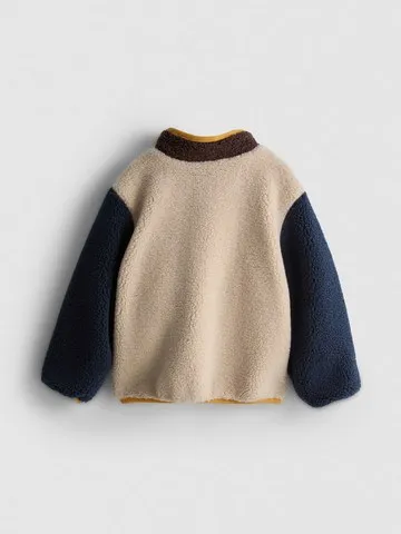 1-9yrs | Colour Block Borg Jacket