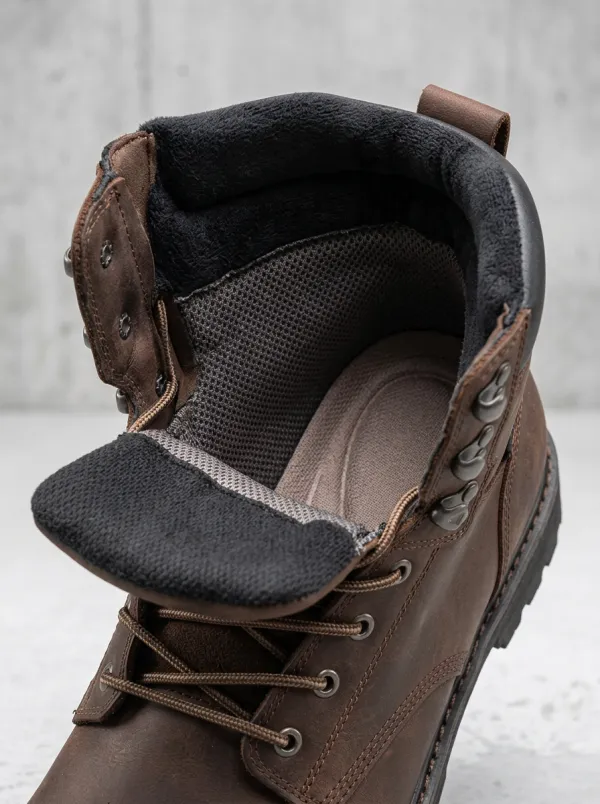 Rugged-Casual Outdoor Leather-Look Men's Waterproof Work Boots