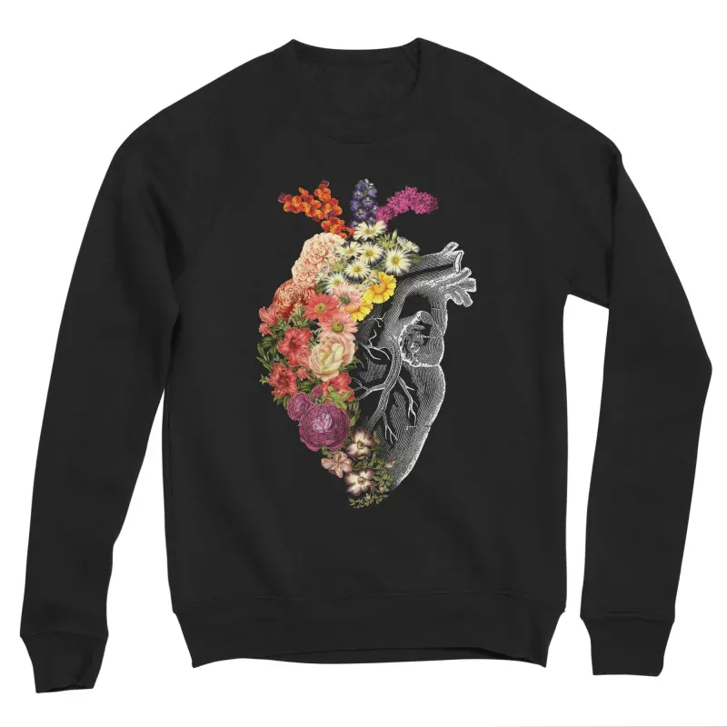 Artistic Floral Heart Graphic Sweatshirt