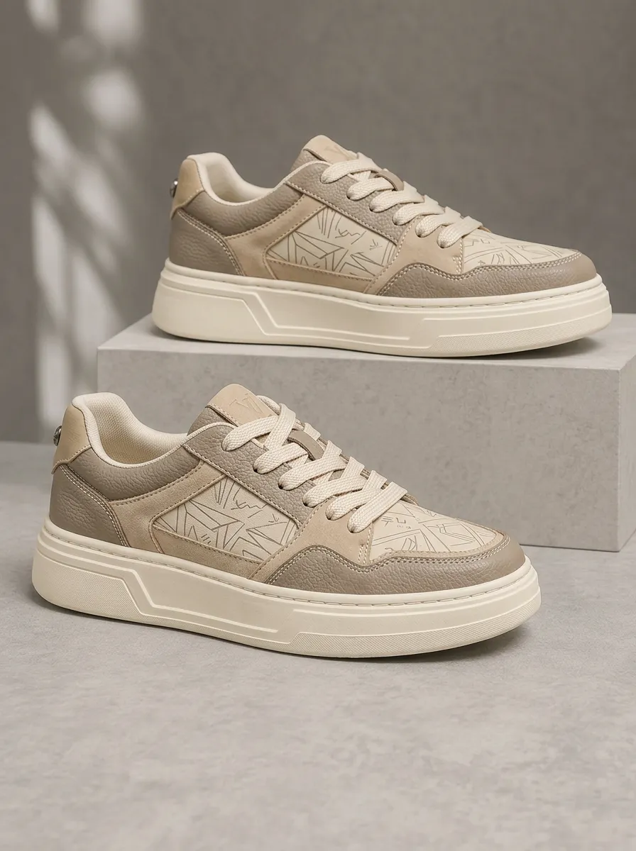 Men's Street Minimalist Geometric Pattern Printed Sneakers