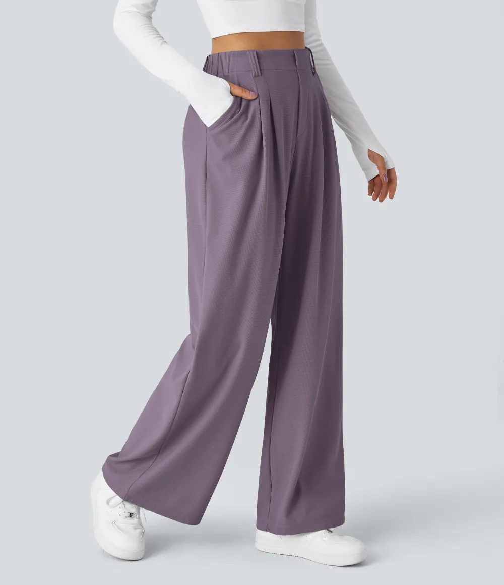 2026🔥  High Waisted Pocket Straight Leg Work Pants