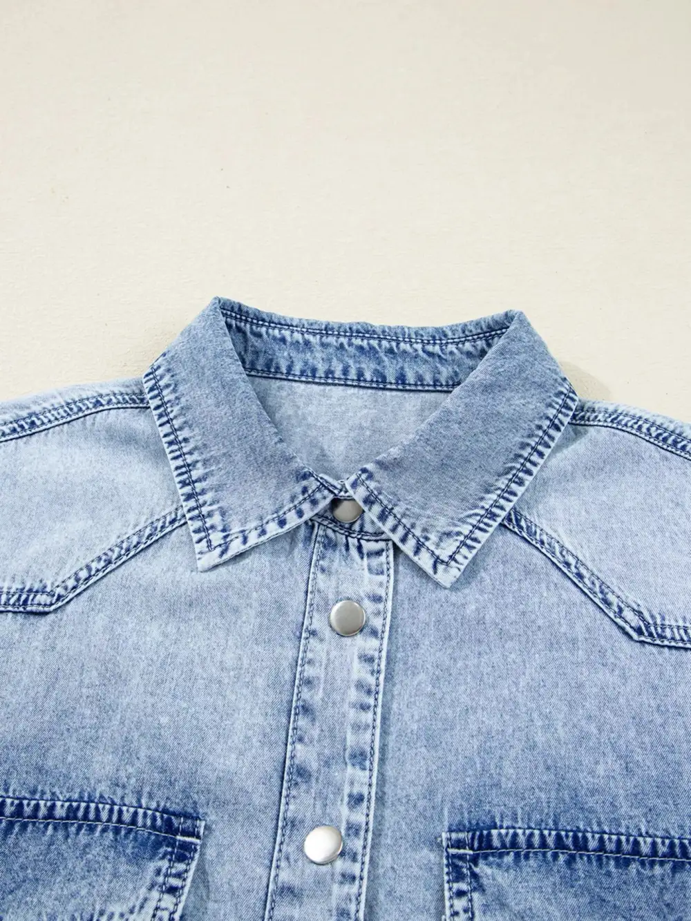 Relaxed Shape Denim Pocketed Shirt Dress