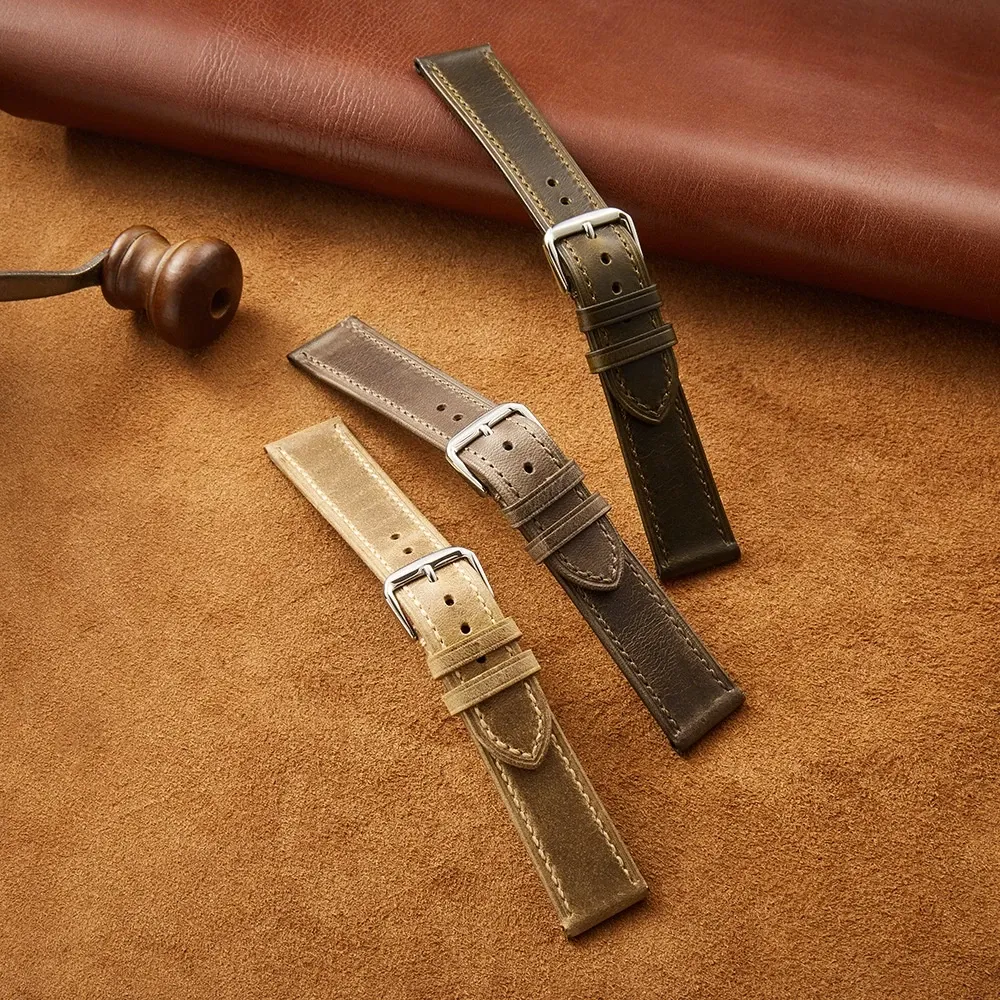 Premium Leather Watch Strap 18/19/20/21/22mm – Replacement Watch Band